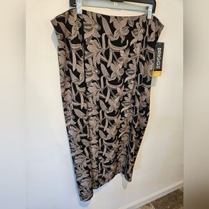 BRIGGS WOMEN'S SIZE 22W BLACK & TAUPE MAXI SKIRT NWT